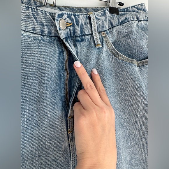Good American 90s duster light wash high rise denim jeans women’s size 14 - Picture 7 of 11